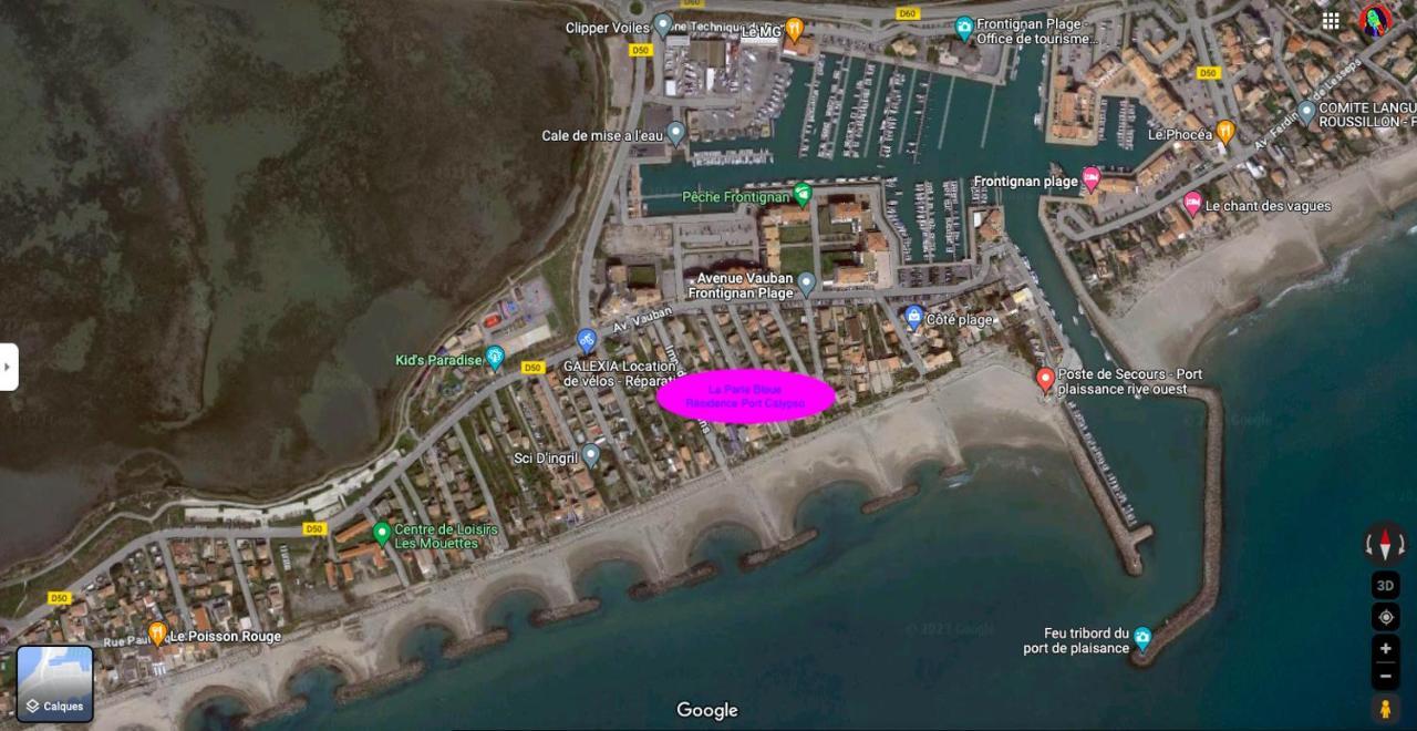 La Perle Bleue, 100 M De La Plage, Parking, Wifi Frontignan Esterno foto