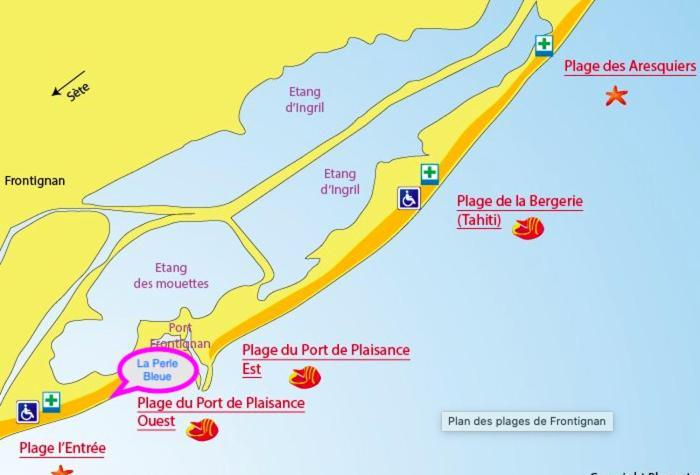 La Perle Bleue, 100 M De La Plage, Parking, Wifi Frontignan Esterno foto